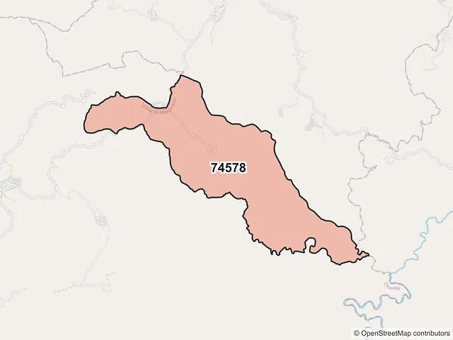 Mapa del código postal 74578, Izúcar de Matamoros, Puebla