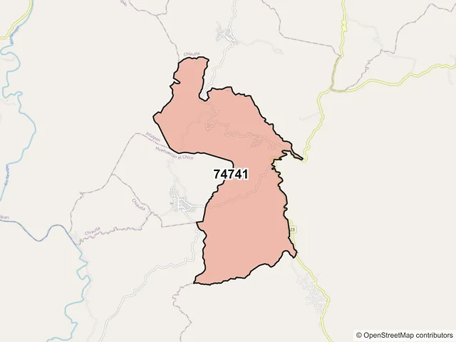 Mapa del código postal 74741, Cohetzala, Puebla