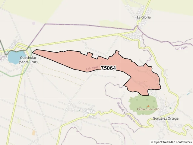 Mapa del código postal 75064, Lafragua, Puebla