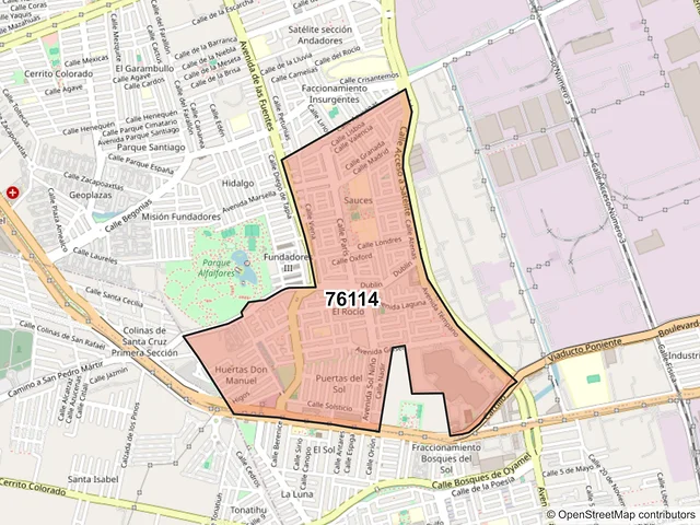 Mapa del código postal 76114, Querétaro, Querétaro