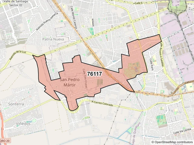 Mapa del código postal 76117, Querétaro, Querétaro