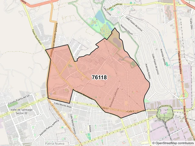 Mapa del código postal 76118, Querétaro, Querétaro