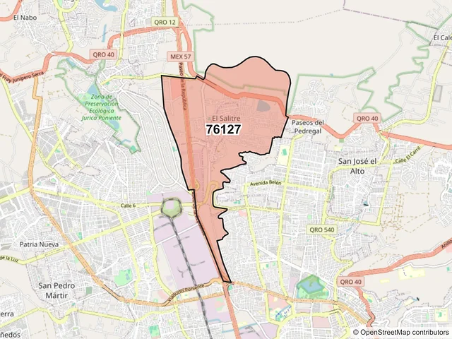 Mapa del código postal 76127, Querétaro, Querétaro