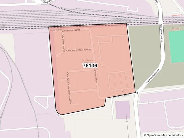 Mapa del código postal 76136, Querétaro, Querétaro