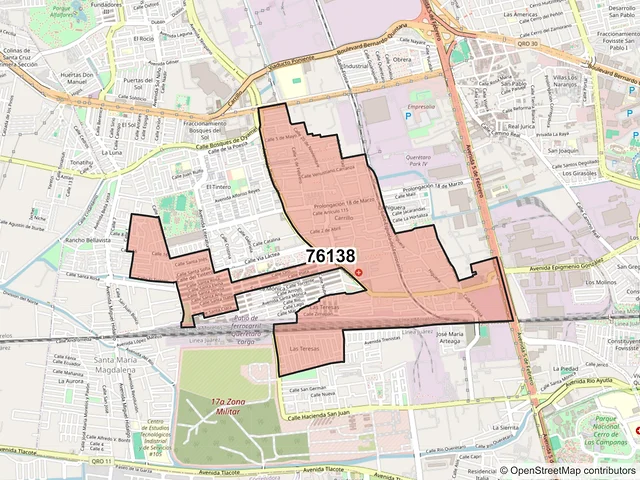 Mapa del código postal 76138, Querétaro, Querétaro