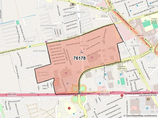 Mapa del código postal 76178, Querétaro, Querétaro