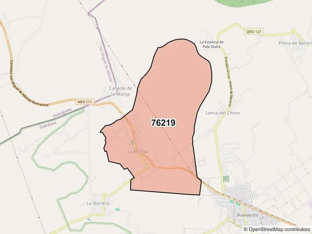 Mapa del código postal 76219, Querétaro, Querétaro