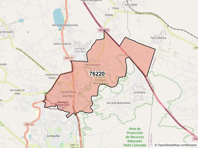 Mapa del código postal 76220, Querétaro, Querétaro