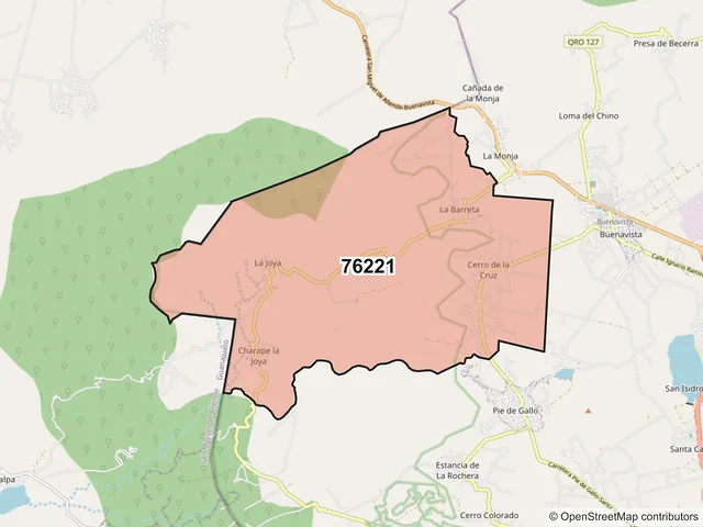 Mapa del código postal 76221, Querétaro, Querétaro