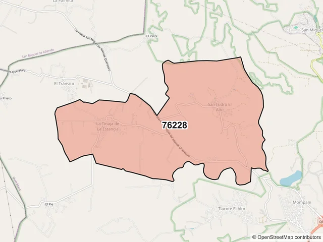 Mapa del código postal 76228, Querétaro, Querétaro