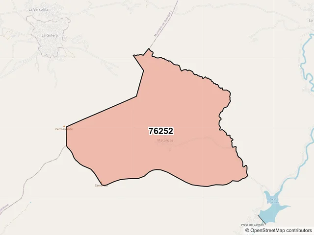 Mapa del código postal 76252, El Marqués, Querétaro