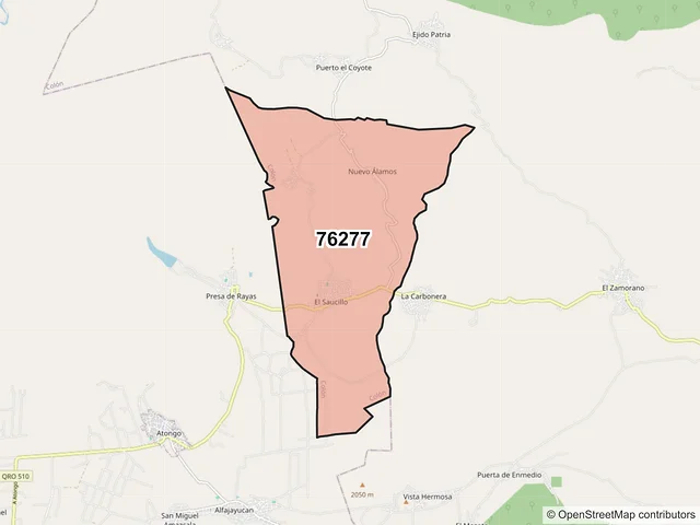 Mapa del código postal 76277, Colón, Querétaro