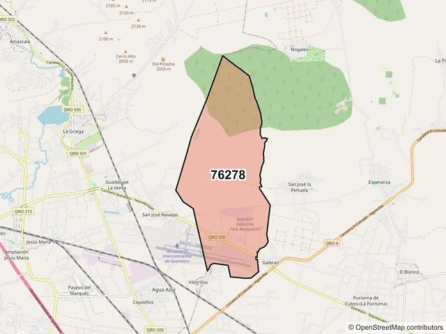 Mapa del código postal 76278, Colón, Querétaro