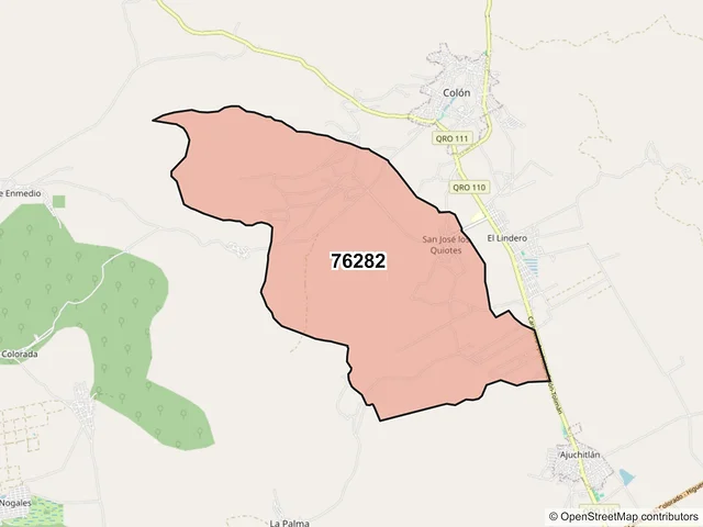 Mapa del código postal 76282, Colón, Querétaro