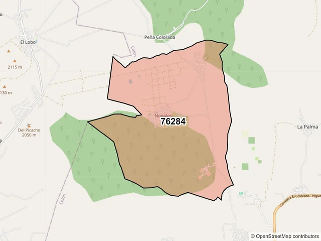 Mapa del código postal 76284, Colón, Querétaro