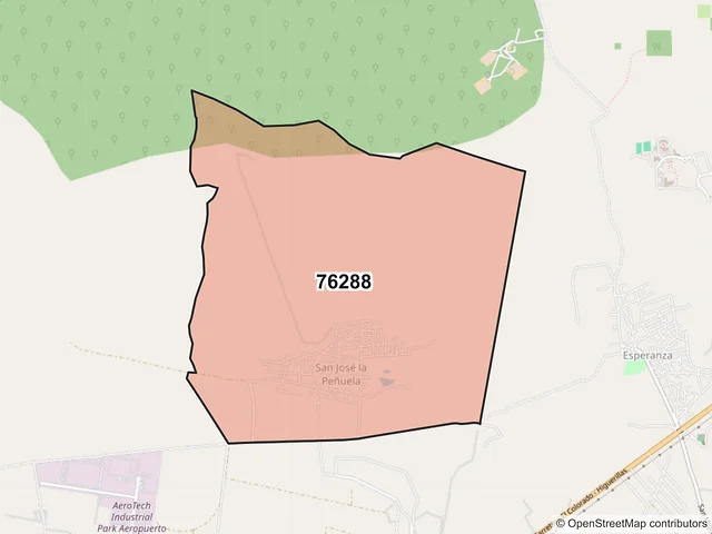 Mapa del código postal 76288, Colón, Querétaro
