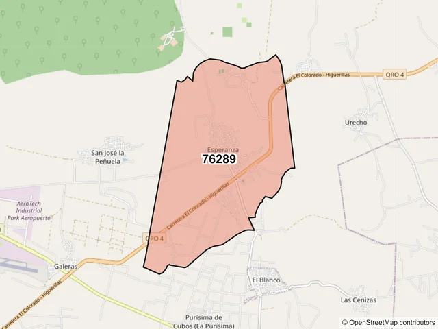 Mapa del código postal 76289, Colón, Querétaro