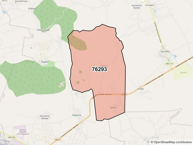 Mapa del código postal 76293, Colón, Querétaro