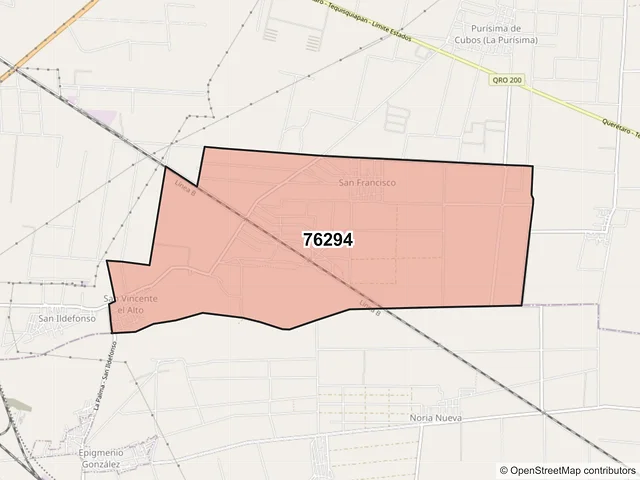 Mapa del código postal 76294, Colón, Querétaro