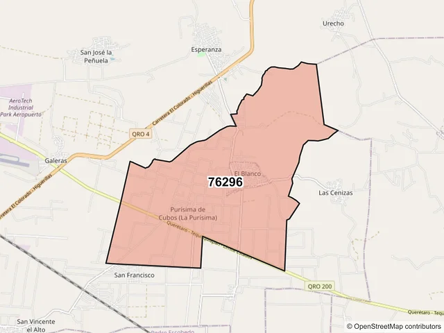 Mapa del código postal 76296, Colón, Querétaro