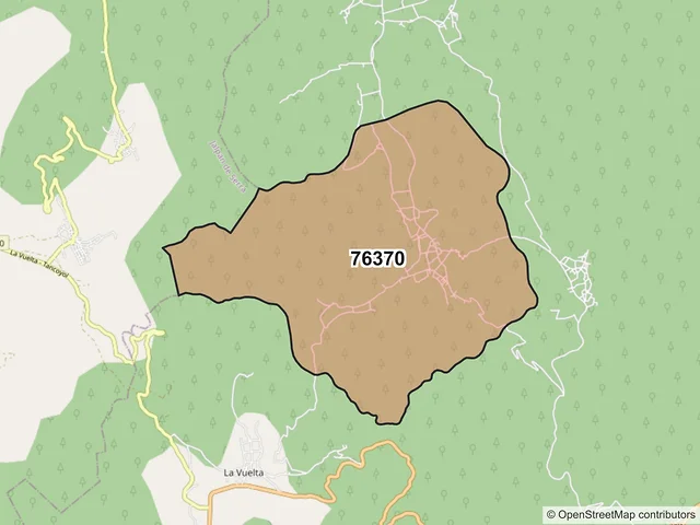 Mapa del código postal 76370, Landa de Matamoros, Querétaro