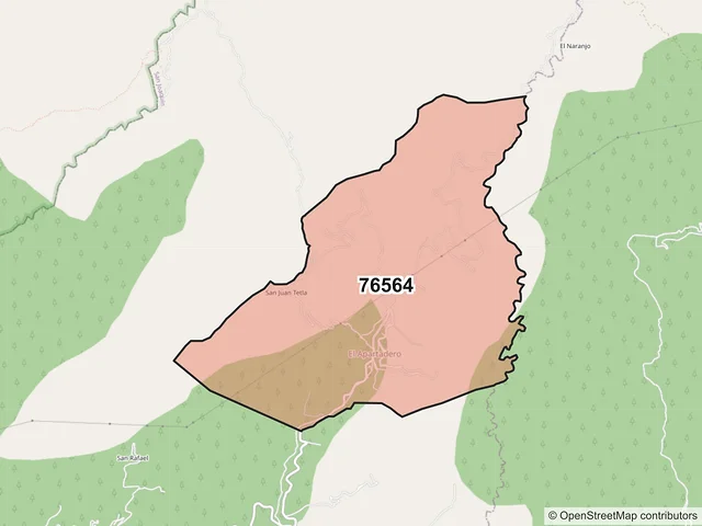 Mapa del código postal 76564, San Joaquín, Querétaro