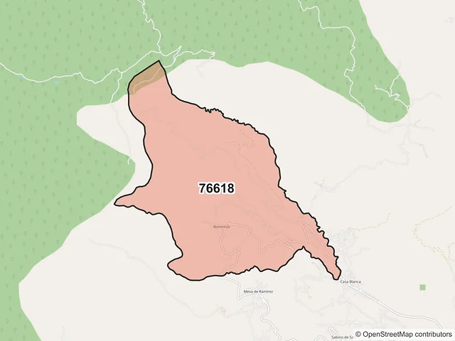 Mapa del código postal 76618, Tolimán, Querétaro