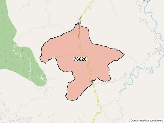 Mapa del código postal 76626, Tolimán, Querétaro