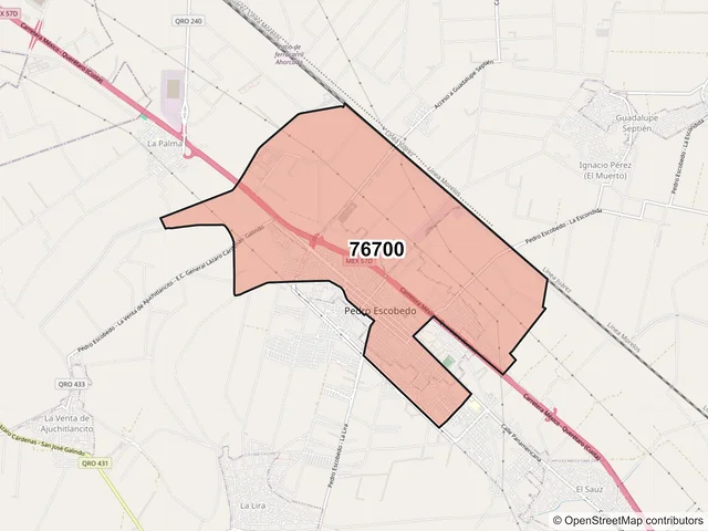Mapa del código postal 76700, Pedro Escobedo, Querétaro