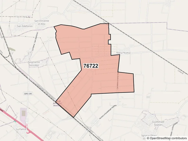 Mapa del código postal 76722, Pedro Escobedo, Querétaro