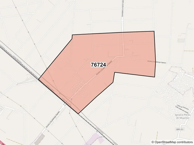 Mapa del código postal 76724, Pedro Escobedo, Querétaro