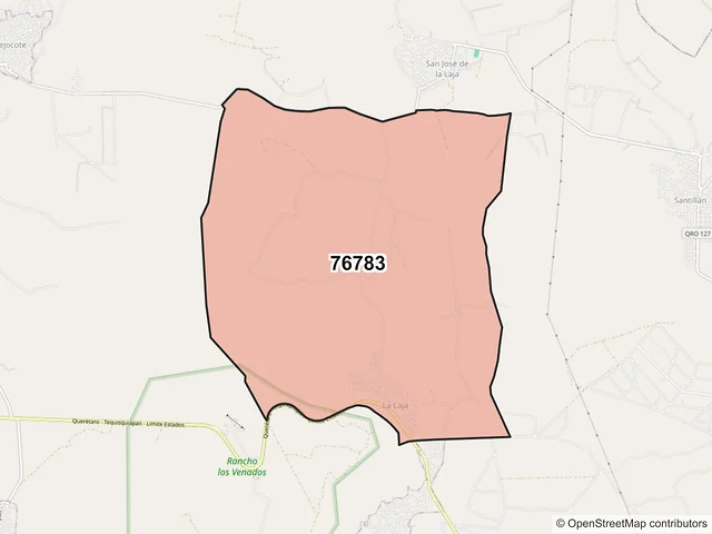 Mapa del código postal 76783, Tequisquiapan, Querétaro