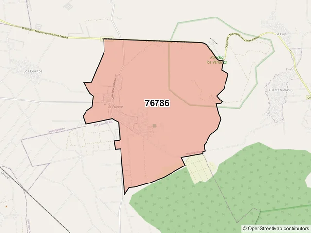 Mapa del código postal 76786, Tequisquiapan, Querétaro