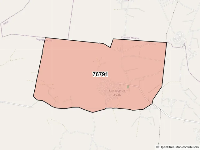 Mapa del código postal 76791, Tequisquiapan, Querétaro