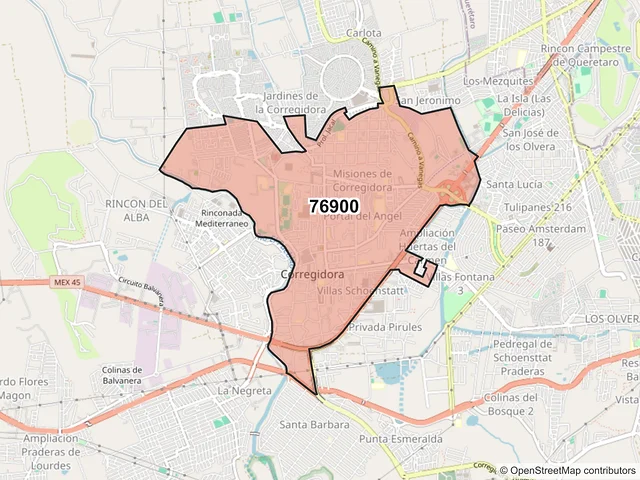 Mapa del código postal 76900, Corregidora, Querétaro