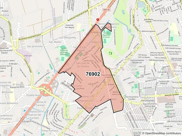 Mapa del código postal 76902, Corregidora, Querétaro