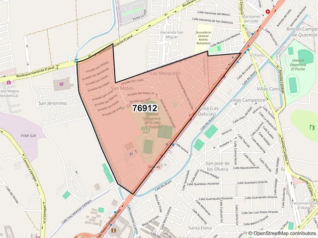 Mapa del código postal 76912, Corregidora, Querétaro