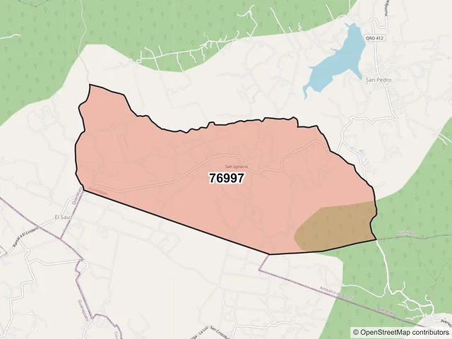 Mapa del código postal 76997, Huimilpan, Querétaro