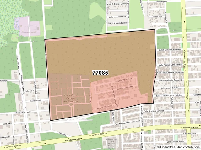 Mapa del código postal 77085, Chetumal, Quintana Roo