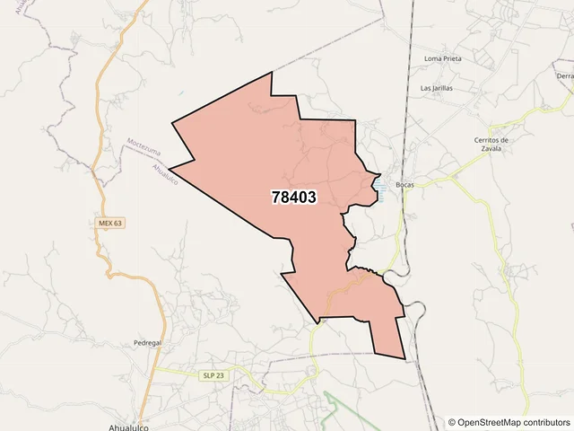 Mapa del código postal 78403, San Luis Potosí, San Luis Potosí