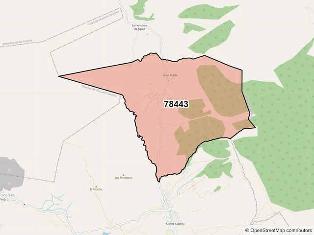Mapa del código postal 78443, Cerro de San Pedro, San Luis Potosí