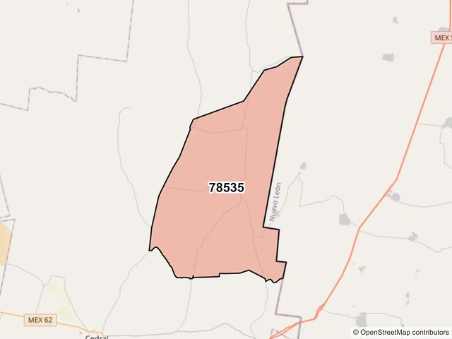 Mapa del código postal 78535, Cedral, San Luis Potosí