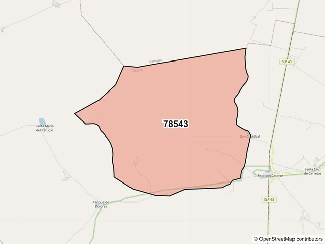 Mapa del código postal 78543, Catorce, San Luis Potosí