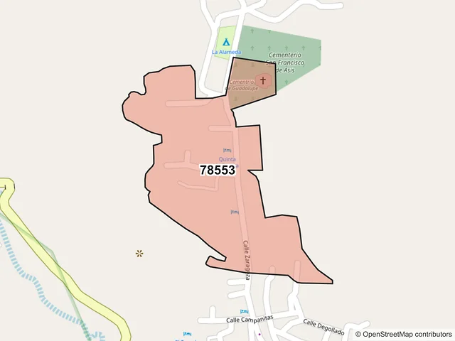 Mapa del código postal 78553, Catorce, San Luis Potosí