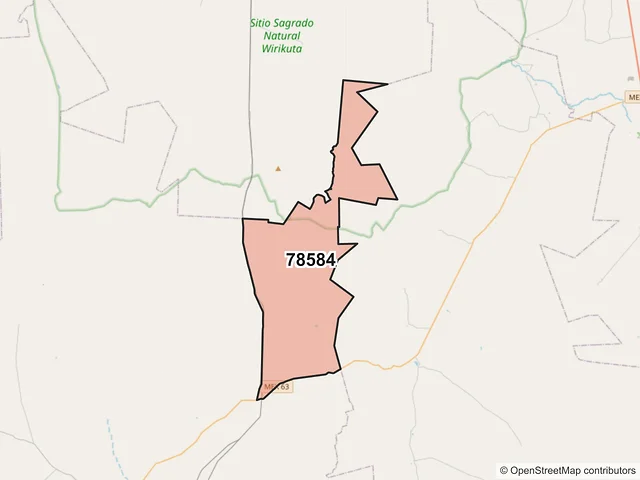 Mapa del código postal 78584, Charcas, San Luis Potosí