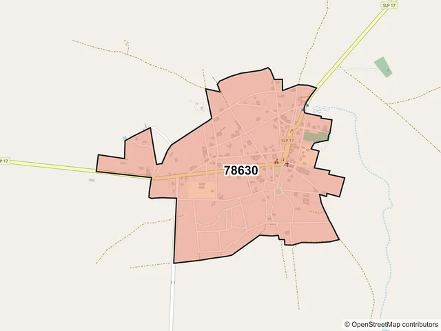 Mapa del código postal 78630, Santo Domingo, San Luis Potosí