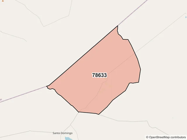 Mapa del código postal 78633, Santo Domingo, San Luis Potosí