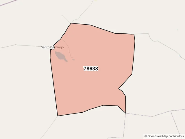 Mapa del código postal 78638, Santo Domingo, San Luis Potosí