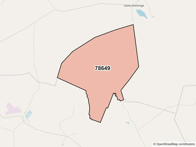 Mapa del código postal 78649, Santo Domingo, San Luis Potosí