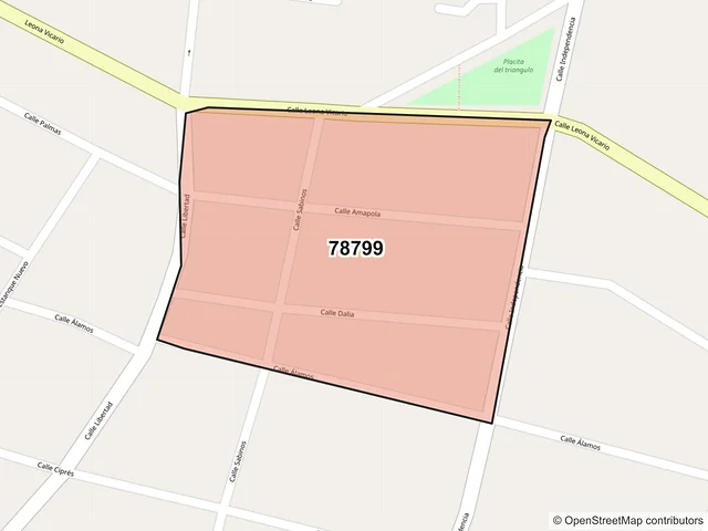Mapa del código postal 78799, Matehuala, San Luis Potosí